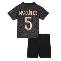 Maglie da calcio Paris Saint-Germain Marquinhos #5 Terza Maglia Bambino 2023-24 Manica Corta (+ Pantaloni corti)